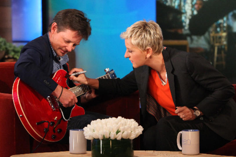 FOX FOTO FRIDAY: Michael, Madonna and Other Stars Sign Guitar for Auction Benefiting MJFF!