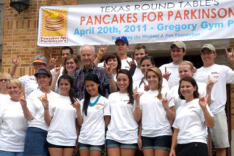 UT Austin Students Honor Longtime Faculty Member at 2nd Annual Longhorn Pancakes for Parkinson's Event