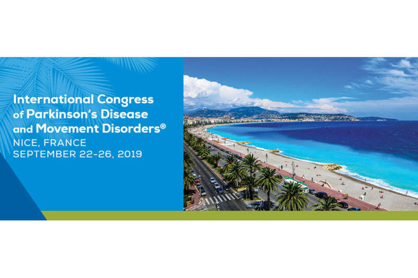 Banner for the 2019 International Congress of Parkinson's Disease and Movement Disorders.