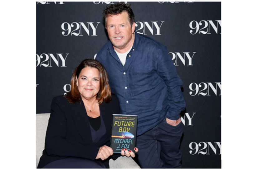 Nelle Fortenberry and Michael J. Fox promote "Future Boy"