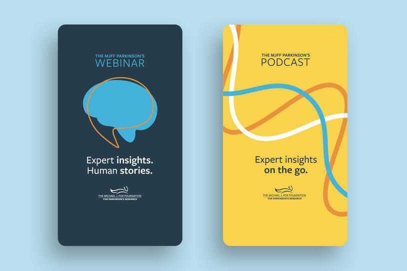 Our redesigned look for The MJFF Parkisnon's Webinar and podcast series.