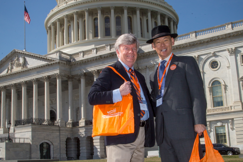 Parkinson's advocates William Clinch and Kevin Kwok visit with members of Congress to share their stories during the 2019 Parkinson's Policy Forum.