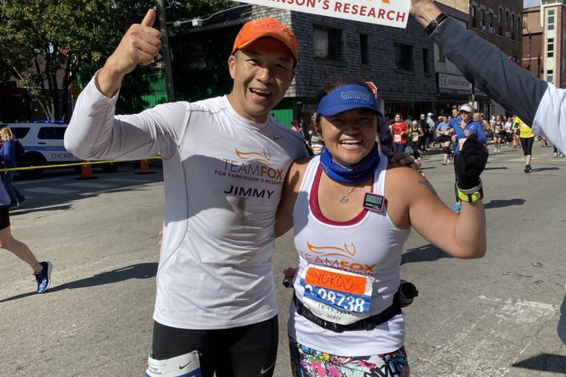 Jimmy Choi at the 2019 Chicago marathon.