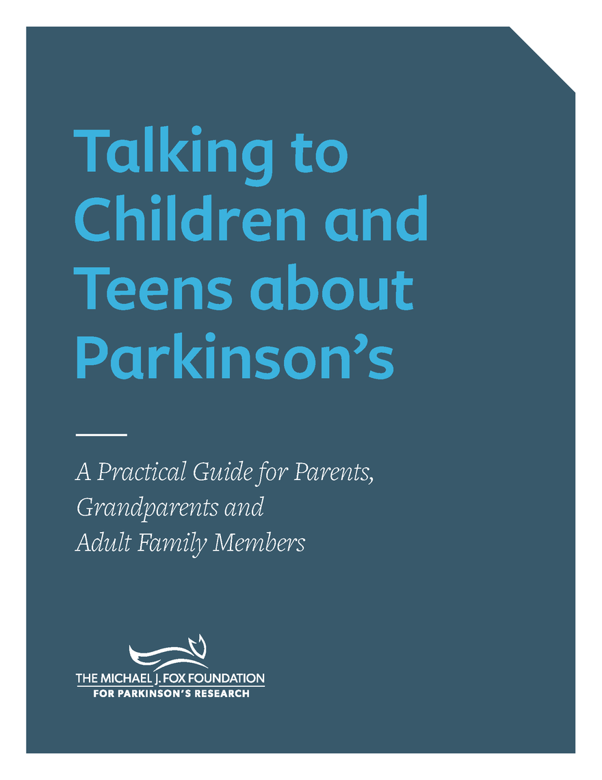 Cover of the MJFF guide "Talking to Children and Teens about Parkinson's."
