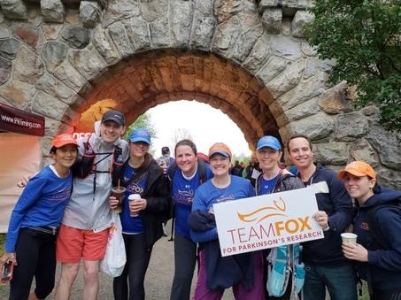Group shot of Team Fox members at an athletic event.