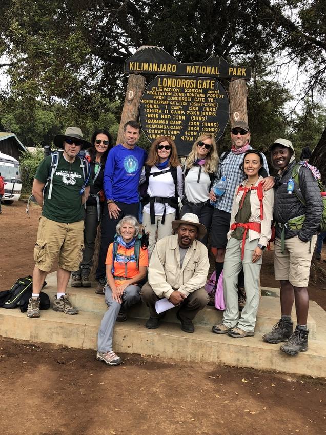 Group of hikers at the Kilimanjari National Park.