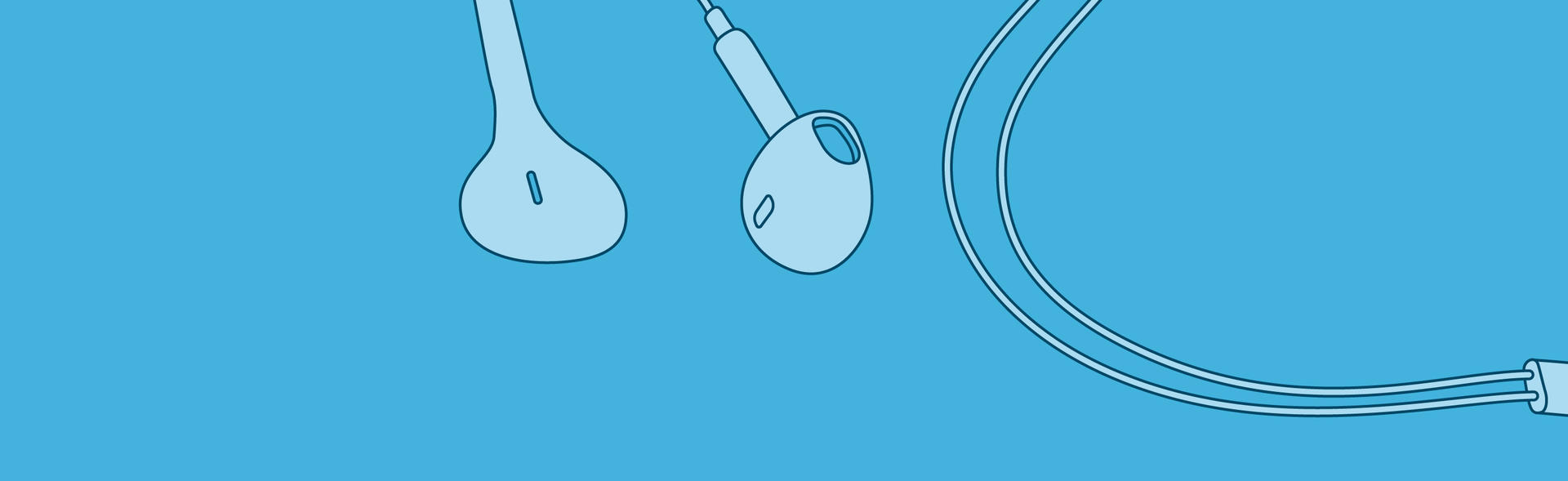 Illustrated ear buds.