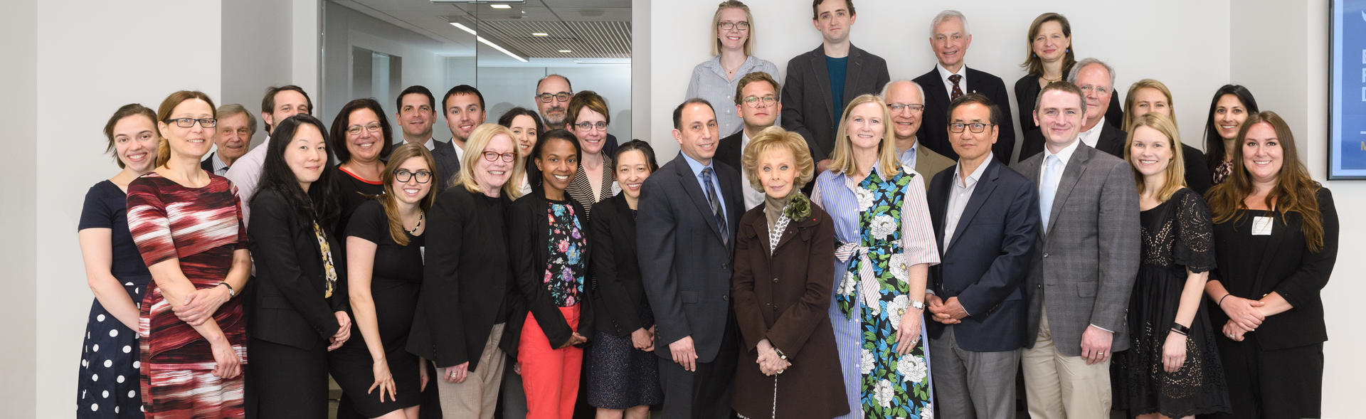The 2018 graduating class of The Edmond J. Safra Fellowship in Movement Disorder with benefactor Mrs. Lily Safra.