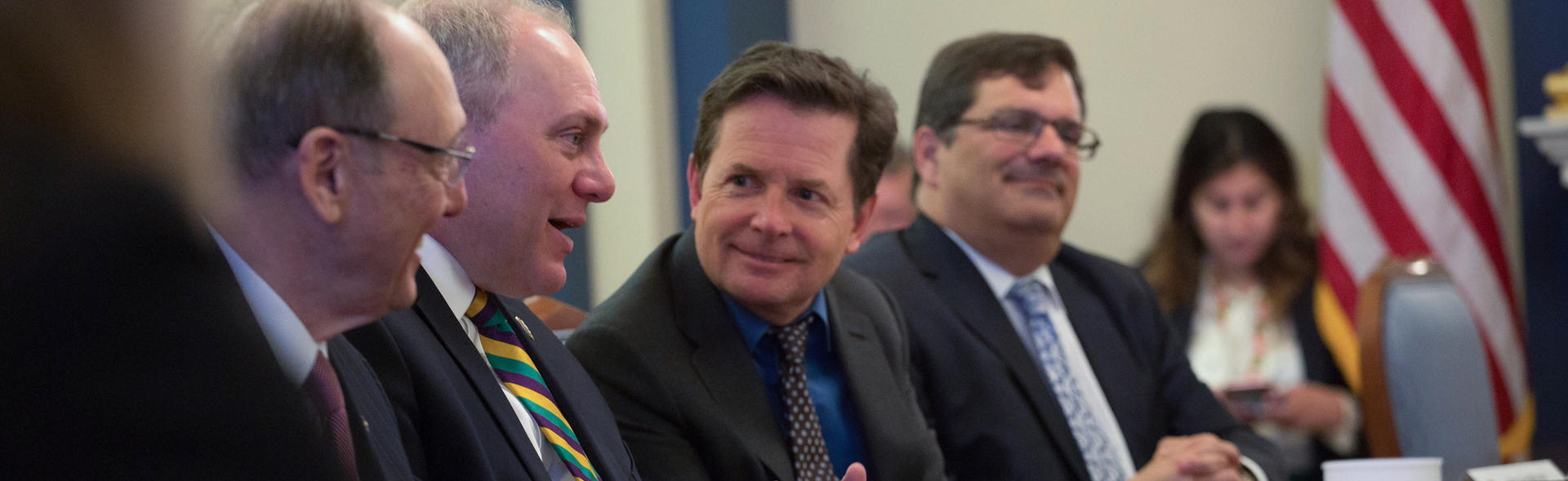 Michael J. Fox at a meeting with lawmakers in Washington, D.C.