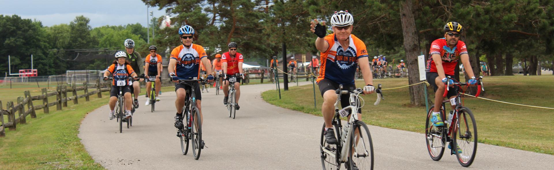 Cyclists on a Tour de Fox route.