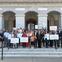 Group That Includes Parkinson’s Patients, Advocates, Care Partners and Others Assembling on Steps of California State Capitol.