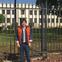 Ari Turobiner pictured in front of the high school used in the original Back to the Future film.