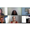 Five people on a virtual meeting.