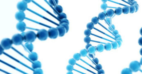 Blue graphic of genes.