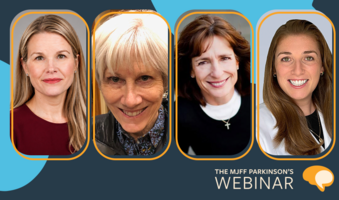 image of four panelists for a webinar on Parkinson's and parkinsonisms